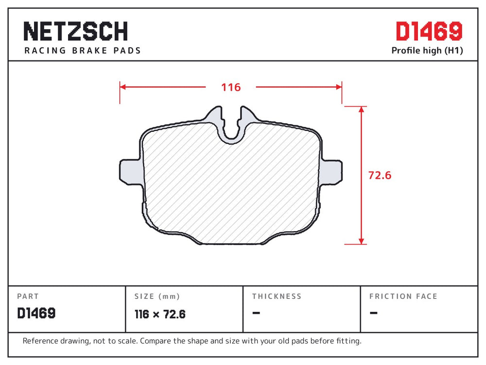 NETZSCH D1469 brake pad drawing