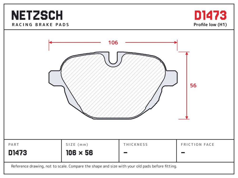 NETZSCH D1473 brake pad drawing