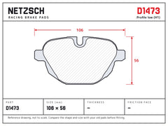 NETZSCH D1473 brake pad drawing