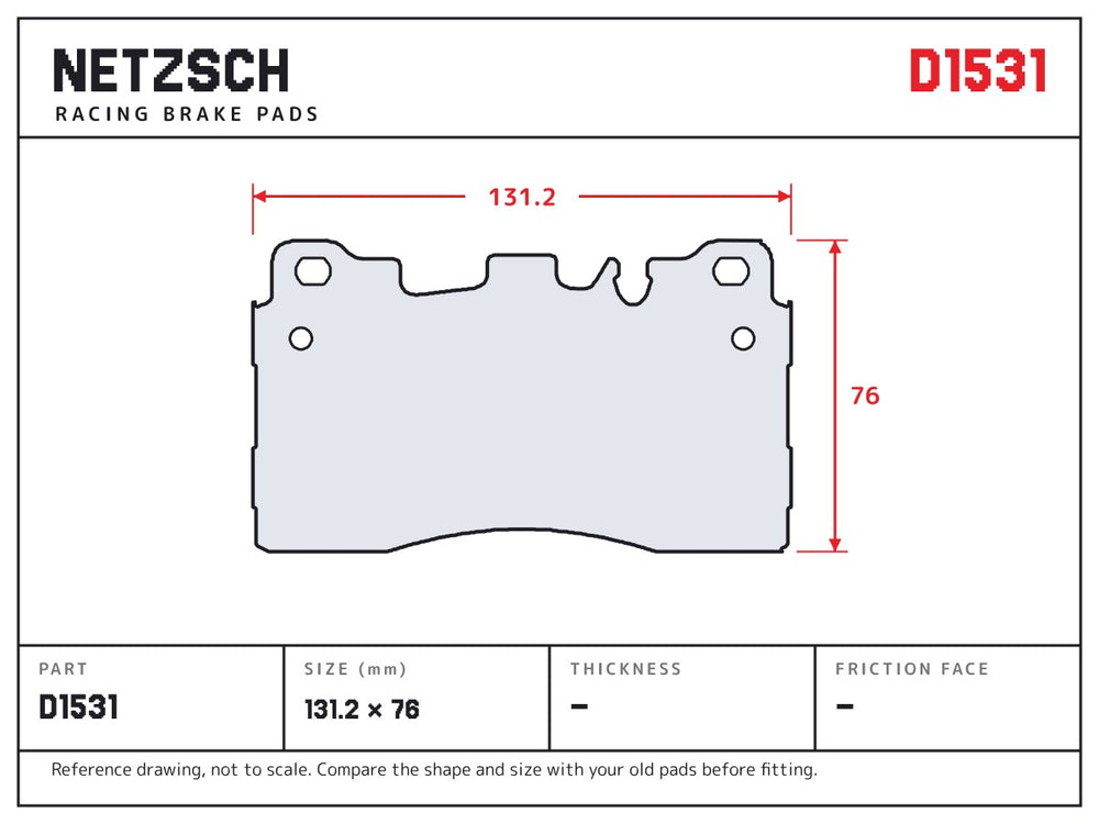 NETZSCH D1531 brake pad drawing