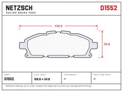 NETZSCH D1552 brake pad drawing