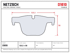 NETZSCH D1610 brake pad drawing