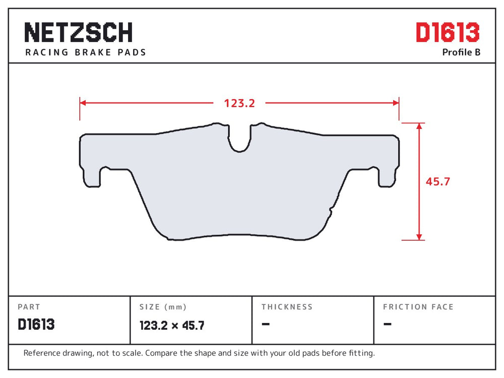 NETZSCH D1613 brake pad drawing