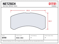 NETZSCH D1731 brake pad drawing
