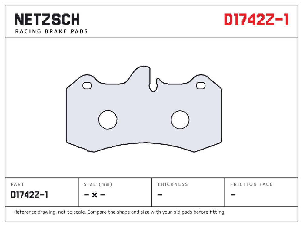 NETZSCH D1742Z-1 brake pad drawing