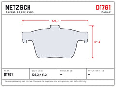 NETZSCH D1761 brake pad drawing