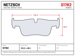 NETZSCH D1762 brake pad drawing