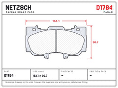 NETZSCH D1784 brake pad drawing