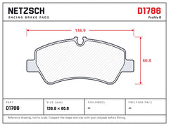 NETZSCH D1786 brake pad drawing