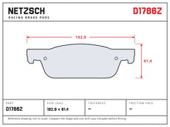 NETZSCH D1786Z brake pad drawing