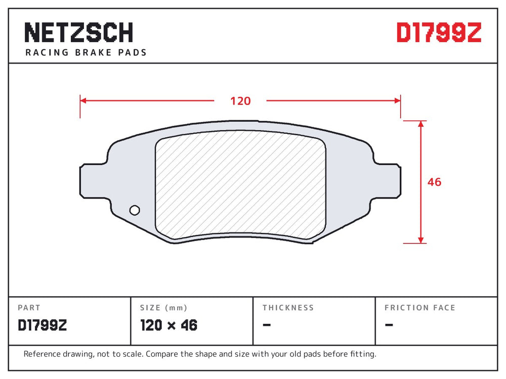 NETZSCH D1799Z brake pad drawing