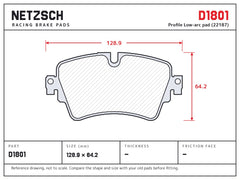 NETZSCH D1801 brake pad drawing