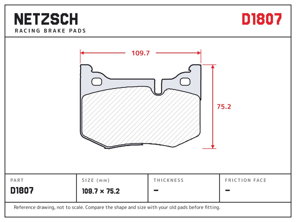 NETZSCH D1807 brake pad drawing