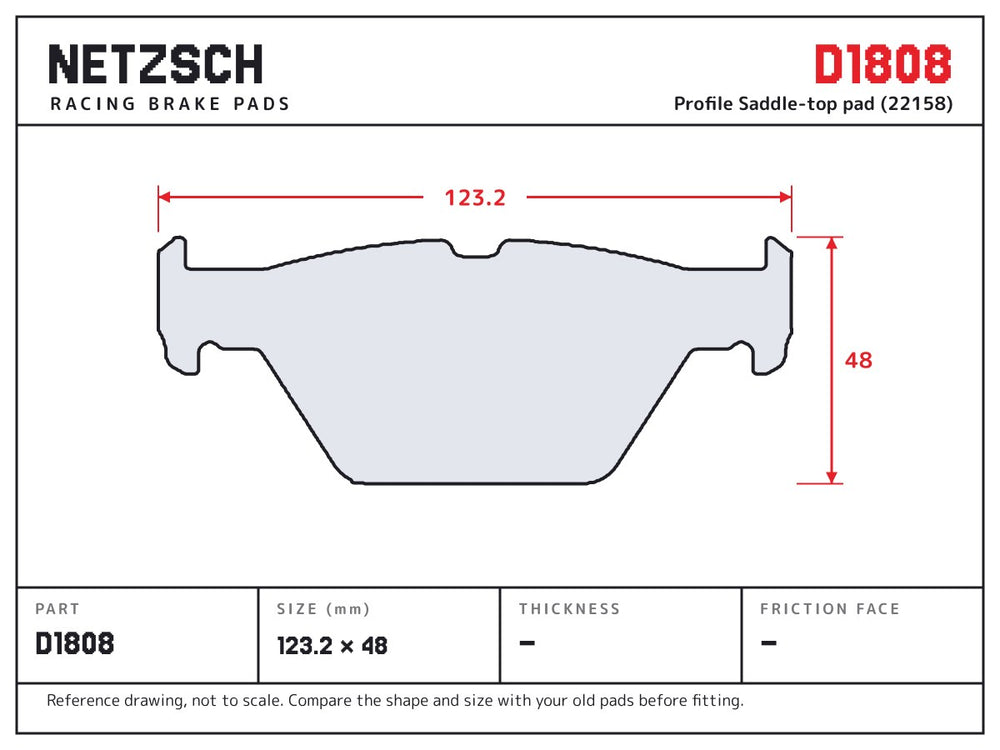 NETZSCH D1808 brake pad drawing
