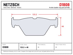 NETZSCH D1808 brake pad drawing