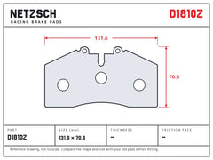 NETZSCH D1810Z brake pad drawing