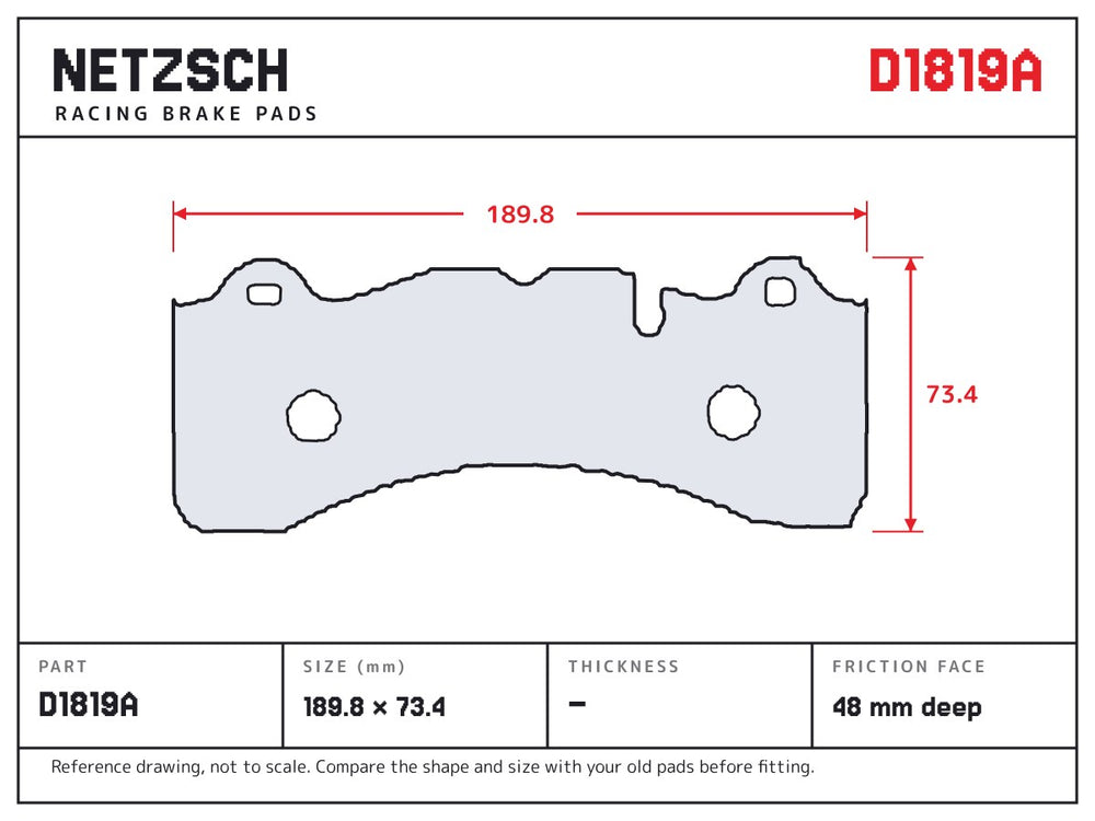 NETZSCH D1819A brake pad drawing