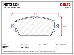 NETZSCH D1837 brake pad drawing