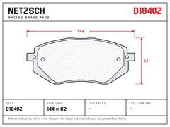 NETZSCH D1840Z brake pad drawing