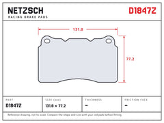 NETZSCH D1847Z brake pad drawing