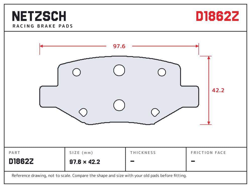 NETZSCH D1862Z brake pad drawing