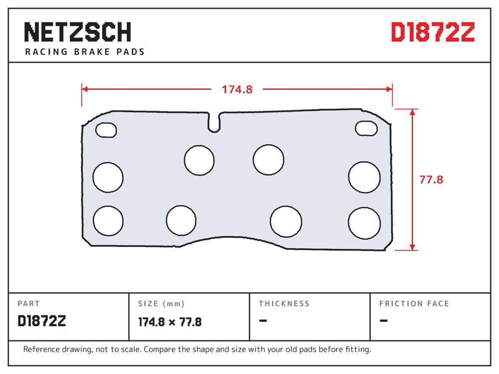 NETZSCH D1872Z brake pad drawing