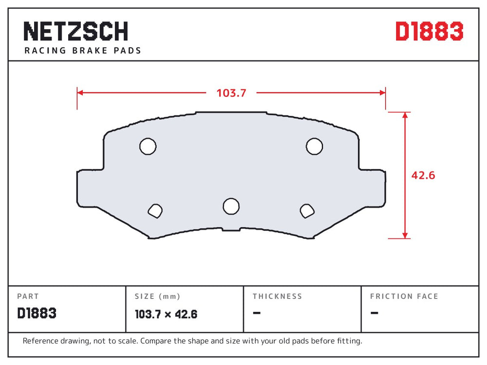 NETZSCH D1883 brake pad drawing