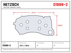 NETZSCH D1899-2 brake pad drawing