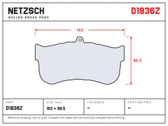 NETZSCH D1936Z brake pad drawing