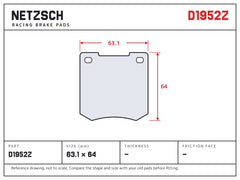 NETZSCH D1952Z brake pad drawing