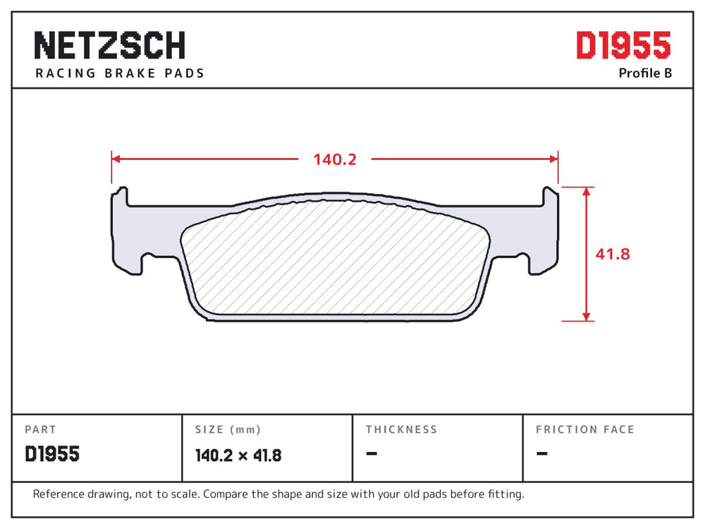 NETZSCH D1955 brake pad drawing