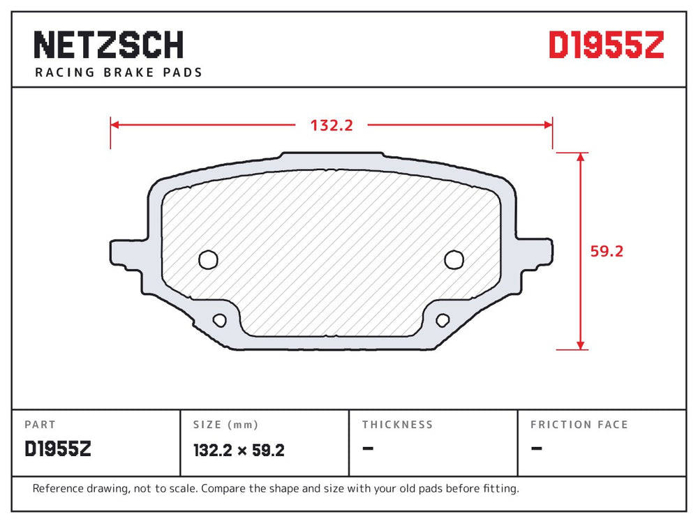 NETZSCH D1955Z brake pad drawing
