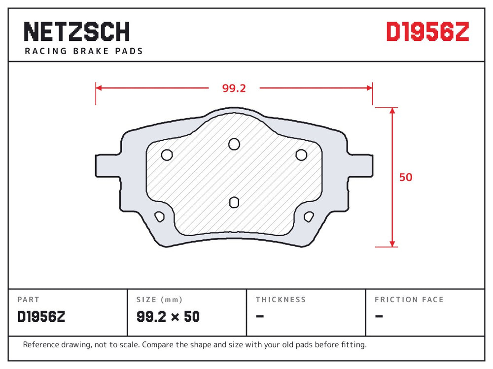 NETZSCH D1956Z brake pad drawing