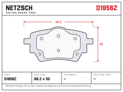 NETZSCH D1956Z brake pad drawing