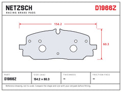 NETZSCH D1966Z brake pad drawing