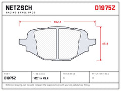 NETZSCH D1975Z brake pad drawing