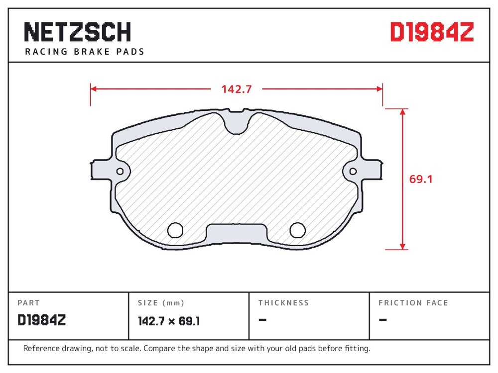 NETZSCH D1984Z brake pad drawing