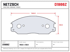 NETZSCH D1986Z brake pad drawing