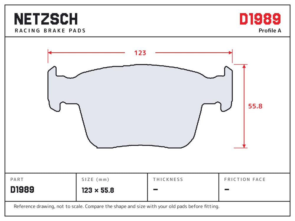 NETZSCH D1989 brake pad drawing