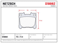 NETZSCH D1998Z brake pad drawing