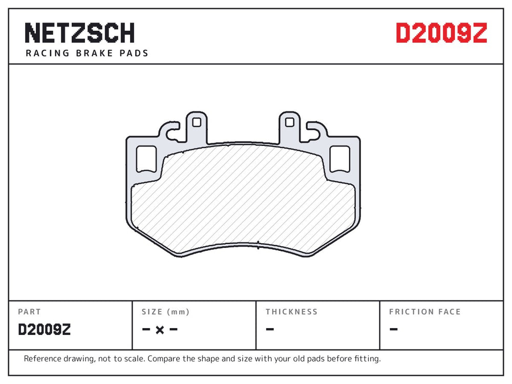 NETZSCH D2009Z brake pad drawing