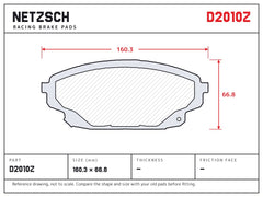 NETZSCH D2010Z brake pad drawing