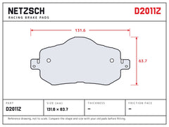 NETZSCH D2011Z brake pad drawing