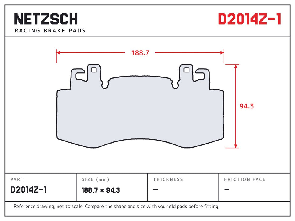 NETZSCH D2014Z-1 brake pad drawing