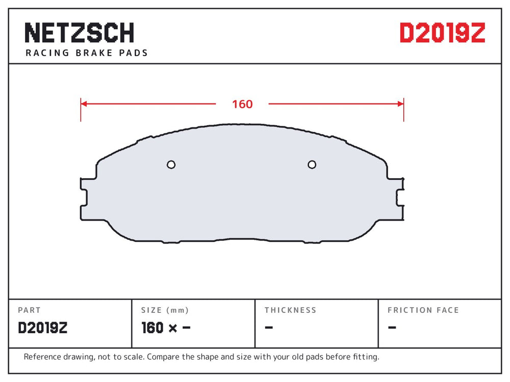 NETZSCH D2019Z brake pad drawing