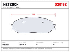 NETZSCH D2019Z brake pad drawing