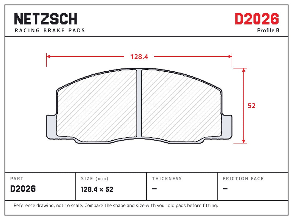 NETZSCH D2026 brake pad drawing