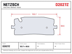 NETZSCH D2027Z brake pad drawing
