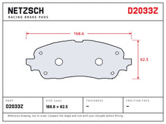 NETZSCH D2033Z brake pad drawing
