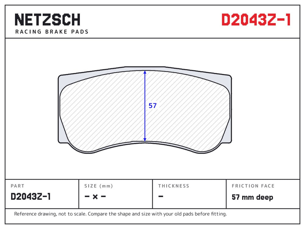 NETZSCH D2043Z-1 brake pad drawing
